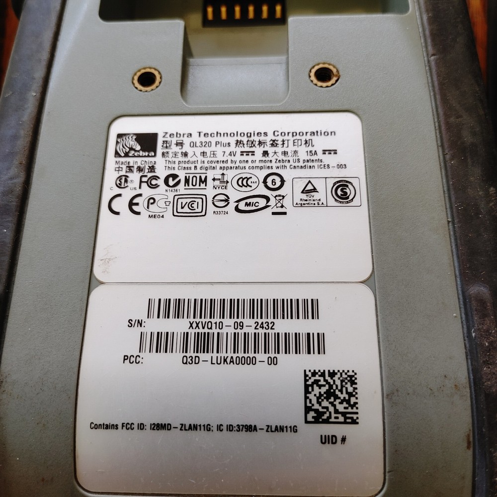 Pair Zebra QL320Plus Label Barcode Printers