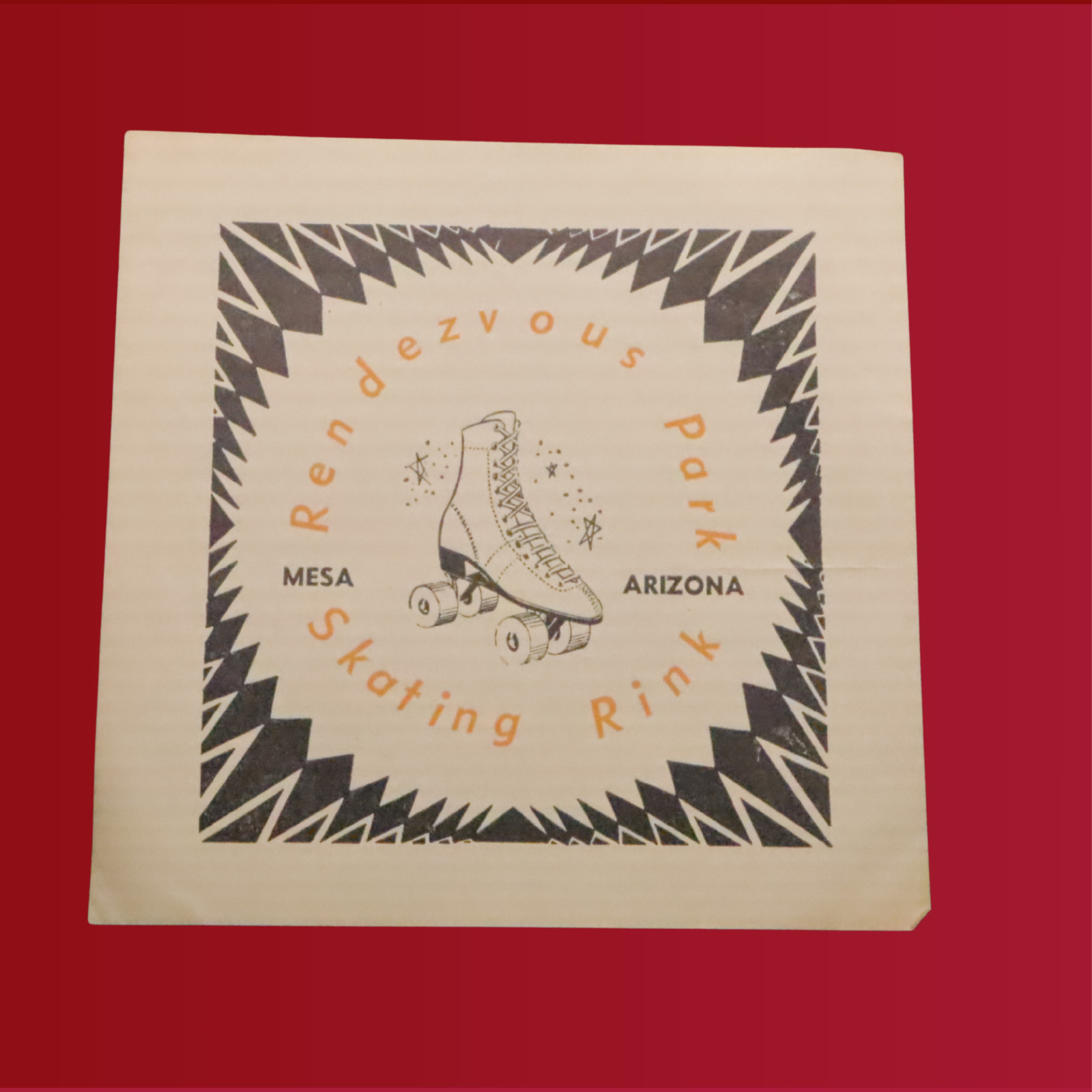 Vintage 1959 Roller Skating Rink Sticker Rendezvous Park Mesa Arizona Label S8
