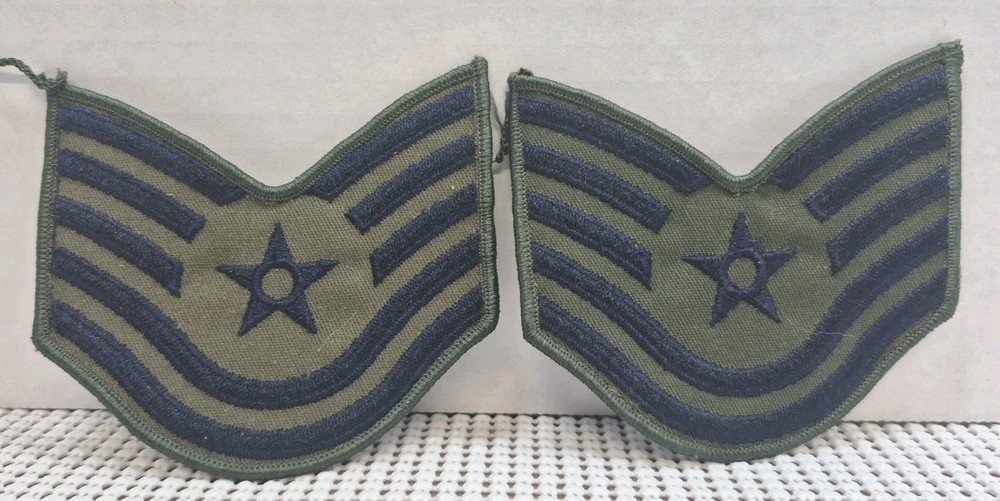 Air Force Sergeants Stripes Technical Sergeant TSgt/E-6 OD Camo 2 Pieces