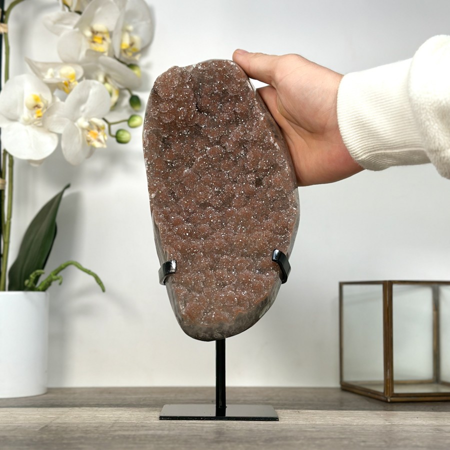 Sugar Druzy Crystal Cluster on Stand Statement Piece. MWS2650