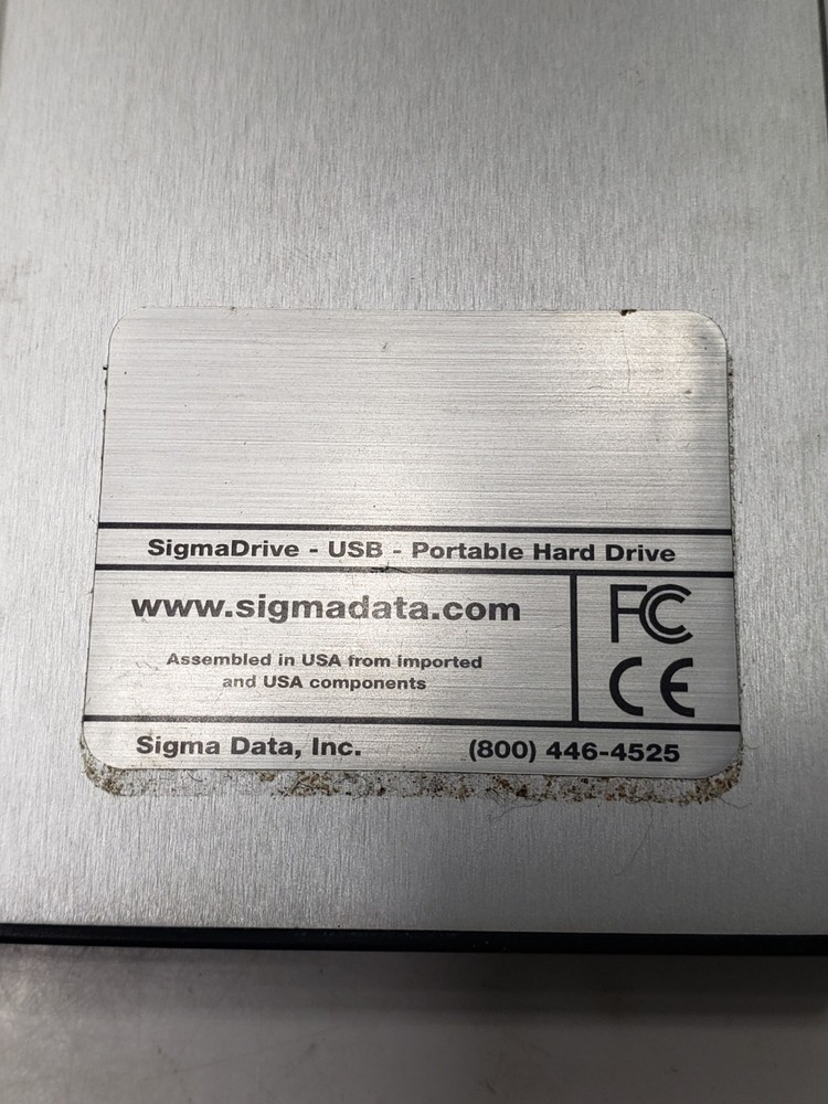 Sigma Data Sigma Drive USB Portable External Hard Drive SSD Enclosure Untested