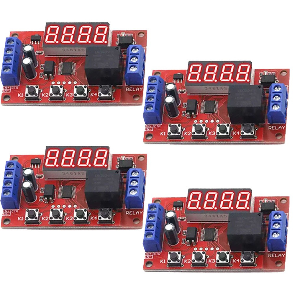 4Pcs DC12V 10A Adjustable Time Delay Relay Module LED Digital Control Switch NEW
