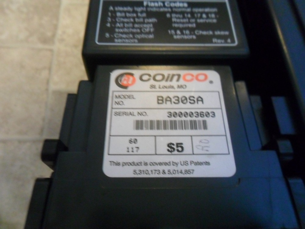 Rebuilt Coinco BA30SA bill validator 1's & 5's