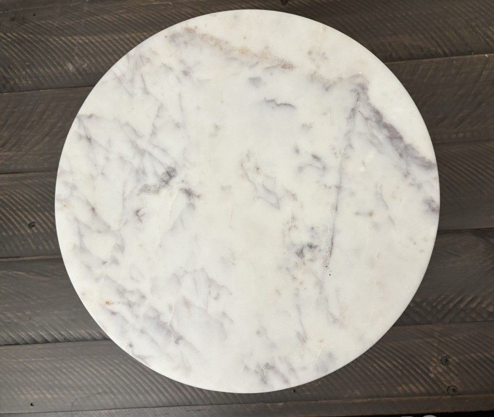 Hotel Collection Round Marble Elevated Server 10”