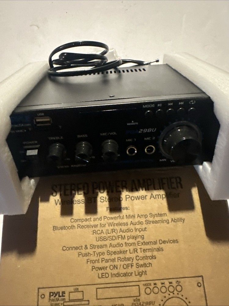 Pyle PDA29BU.5 Wireless Bluetooth Stereo Power Amplifier - 200W Open Box