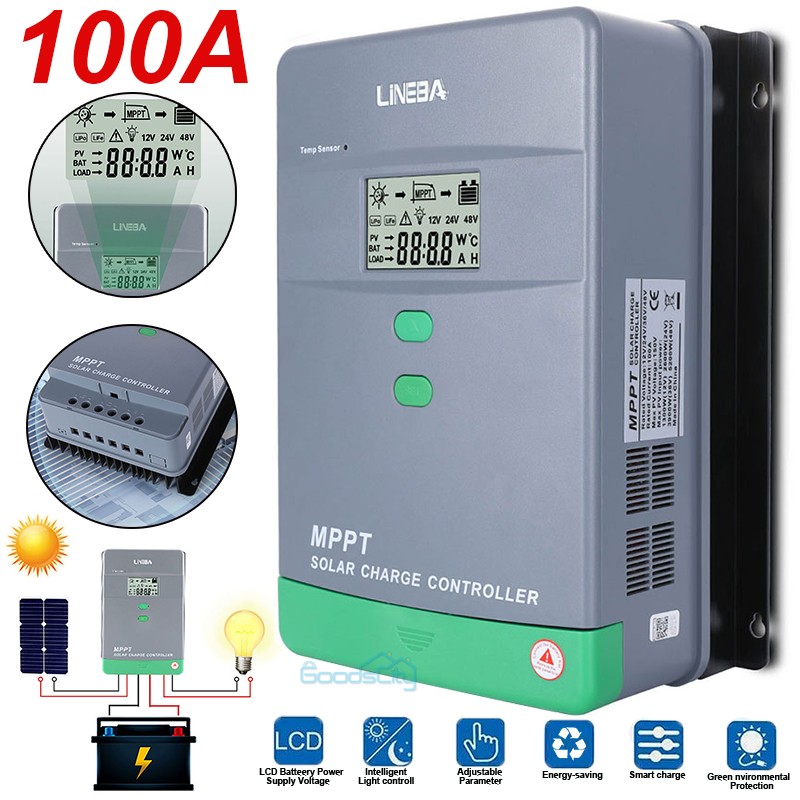 5200W 100A 12V/24V/36V/48V MPPT Solar Charge Controller USB Battery PV Regulator
