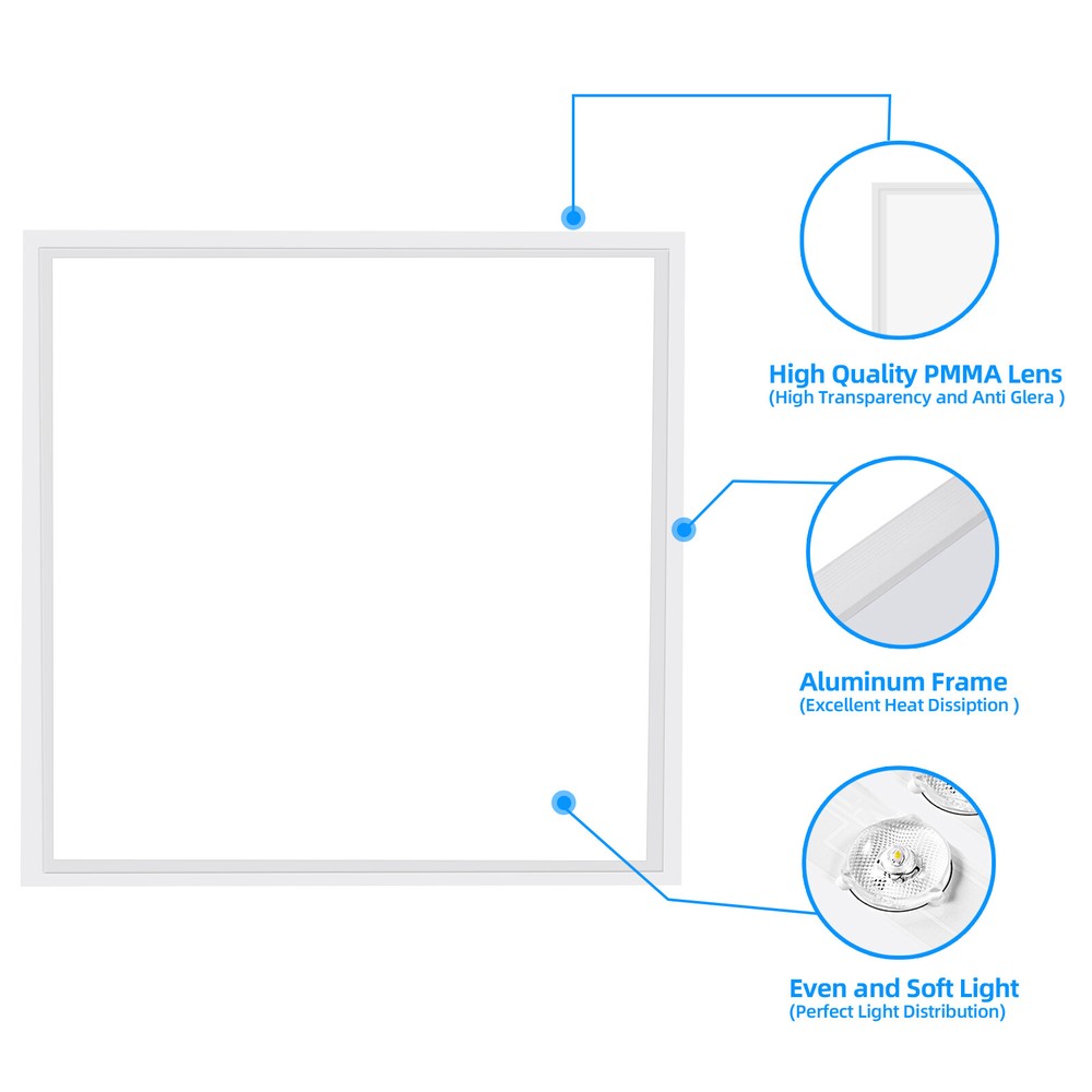 8 Pack 2X2FT LED Panel Light 45W Drop Ceiling Troffer Flat Fixtures 5000k White