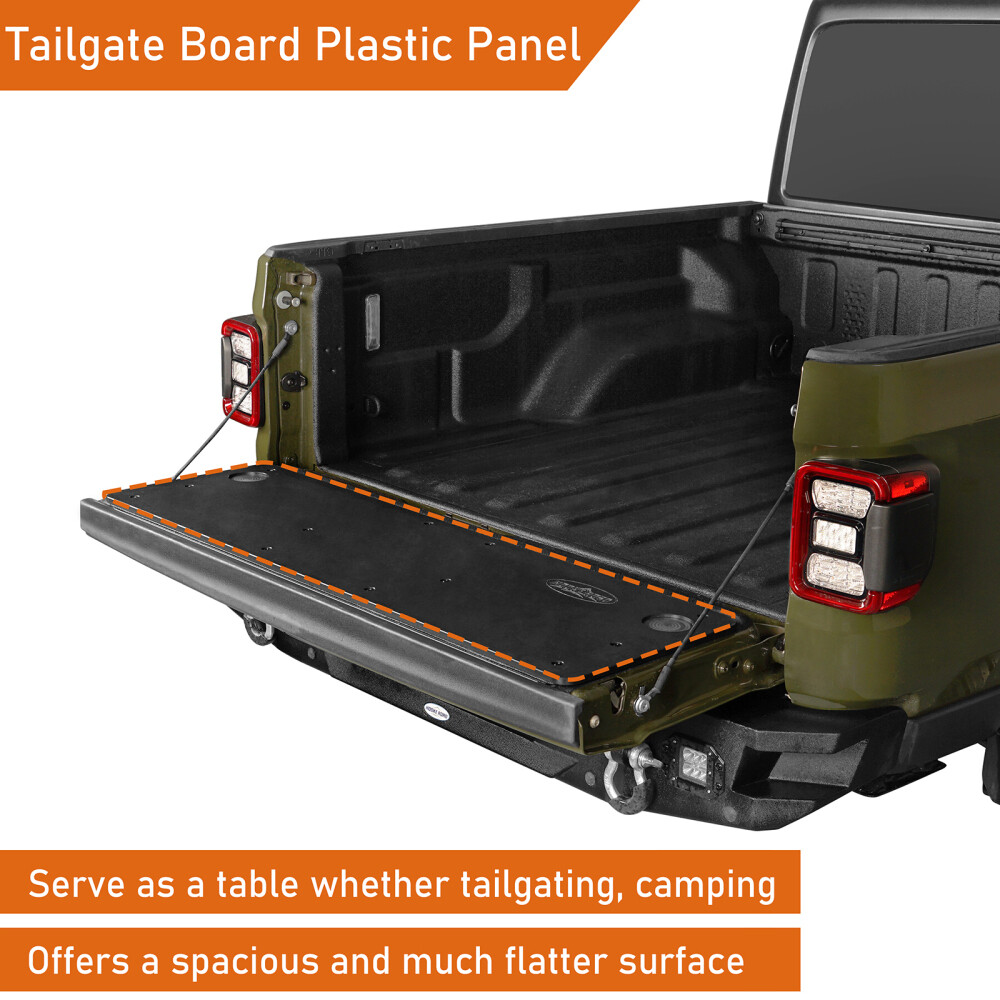 Black Tailgate Plastic Table Shelf Panel Replace Fit Jeep Gladiator JT 2020-2026