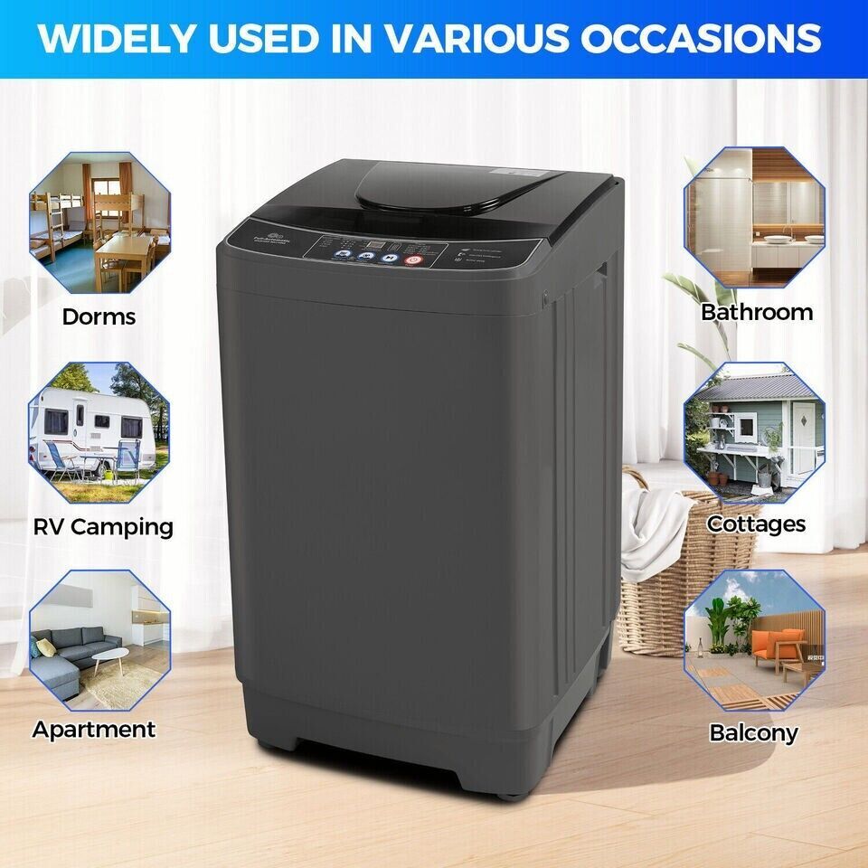 Portable Full-automatic Washing Machine 15.6 lb Compact Washer Shock Absorption