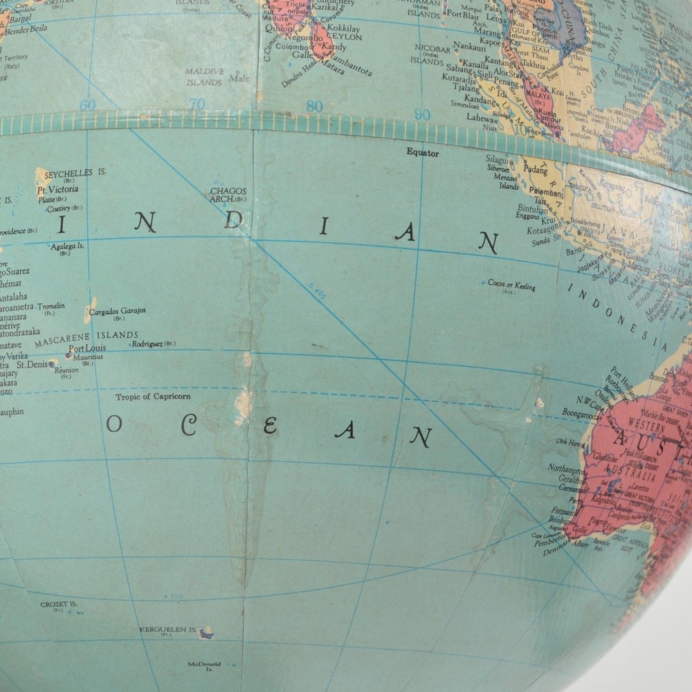 Vintage Replogle 10" Reference Globe Mid Century Atomic Style