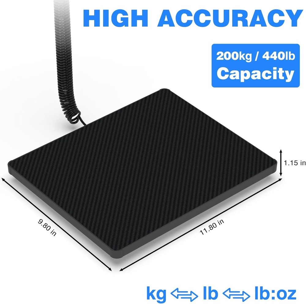 Compact LCD Postal Scale 440LB with Backlit Display - Ideal for Shipping Needs