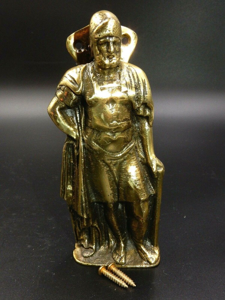 VINTAGE SOLID BRASS GLADIATOR WARRIOR KNIGHT DOOR KNOCKER