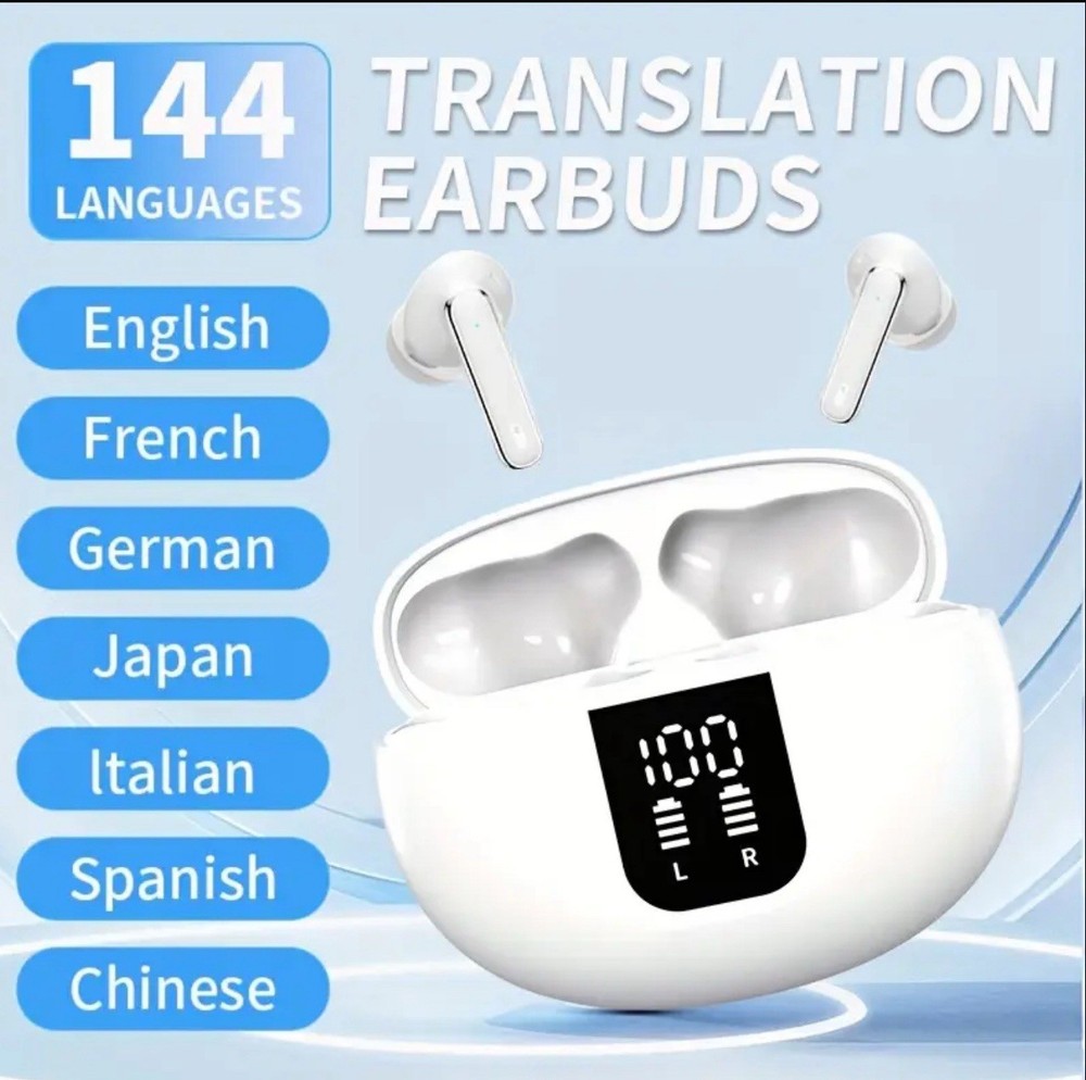 Real-Time Language Translator Earbuds – iOS & Android Compatible