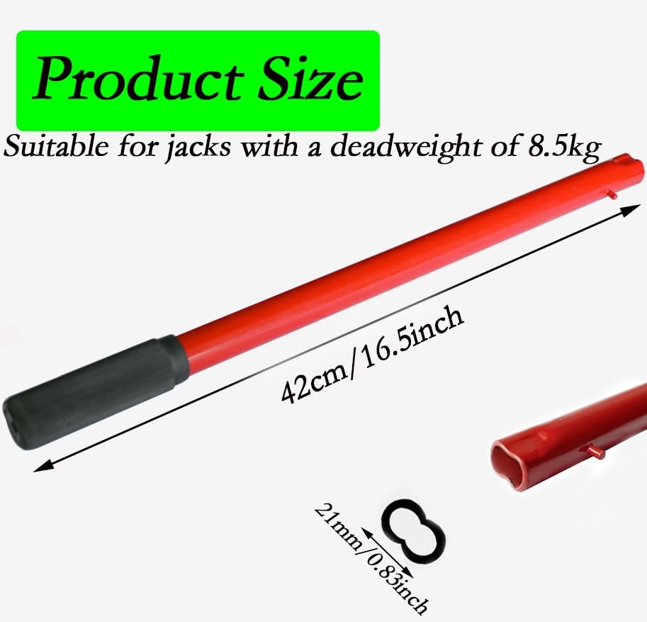 Horizontal Hydraulic Jack Handle Replacement, 2 Ton 16.5 Inch, red