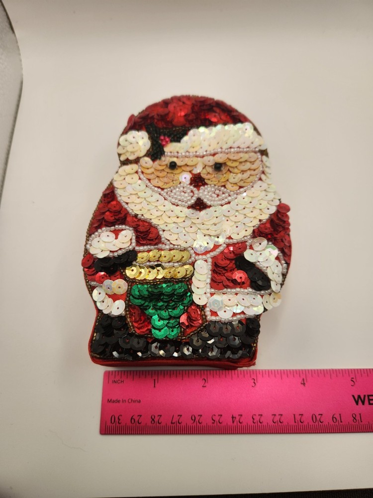 GAC Sequin Santa Gift or Trinket Box