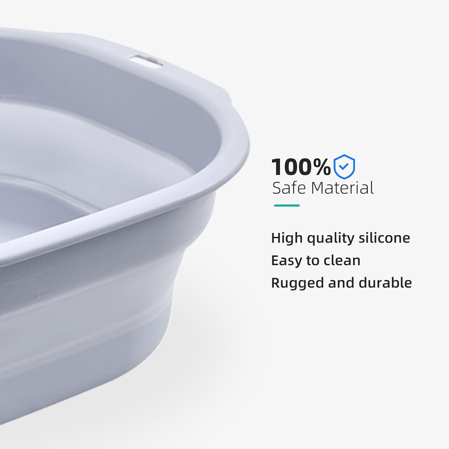 2 Pack Collapsible Wash Basin Set, Portable Sink for Kitchen, Camping, RV - Gray