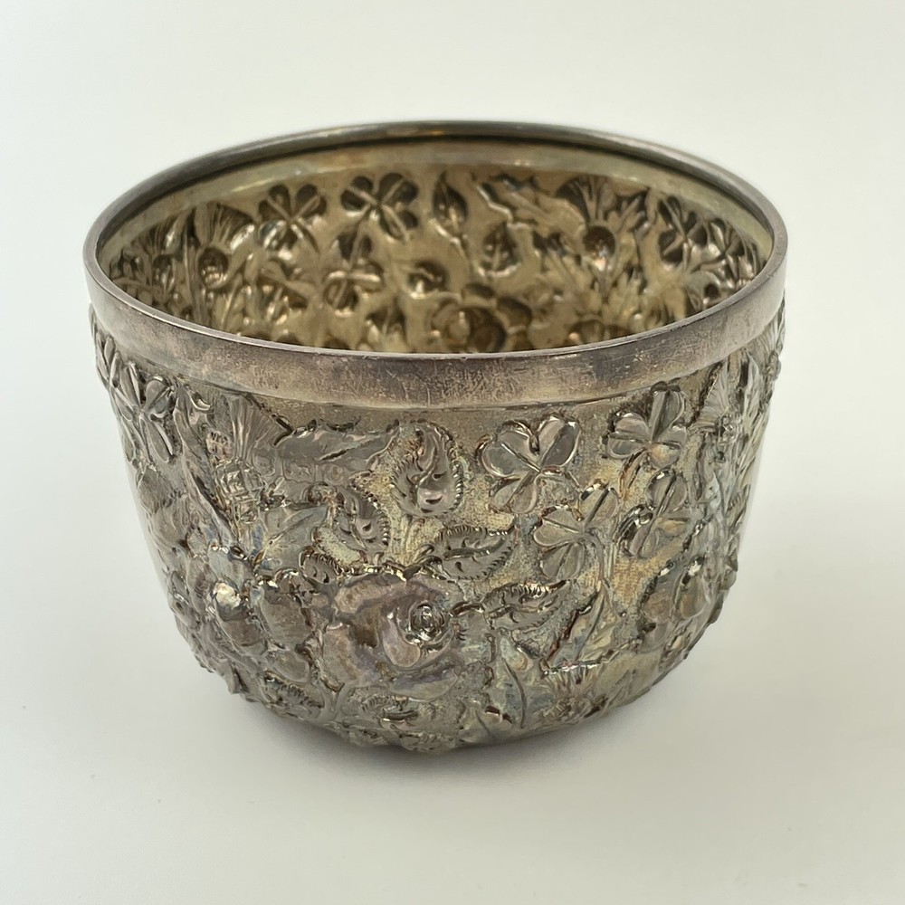 Antique Solid Silver Rose Clover Thistle Jug & Bowl Goldsmiths & Silversmiths