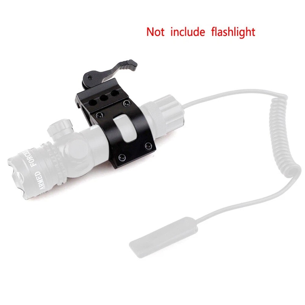 Tactical 1" Offset Picatinny Weaver Rail Mount for Flashlight With Quick Release
