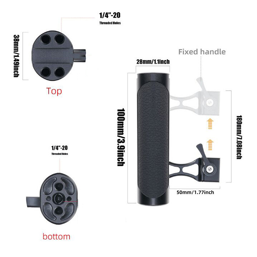 For Camera Rabbit Cage Side Handle Multi-Functional Alloy Silicone Handle