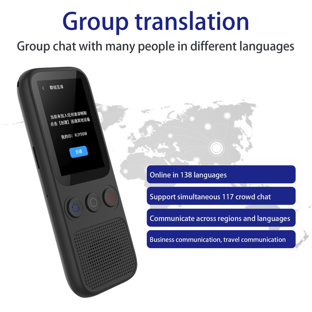 Portable Language Translator Device with 138 Languages Voice Translating .
