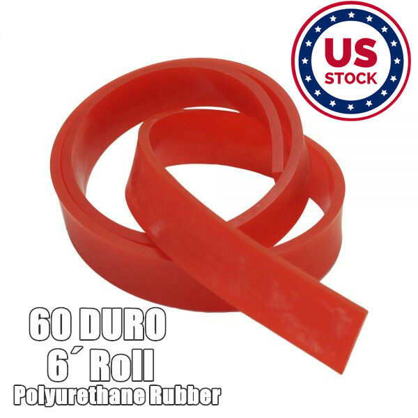 USA 6ft Silk Screen Printing Squeegee Blade - 60 DURO - Polyurethane Rubber Red