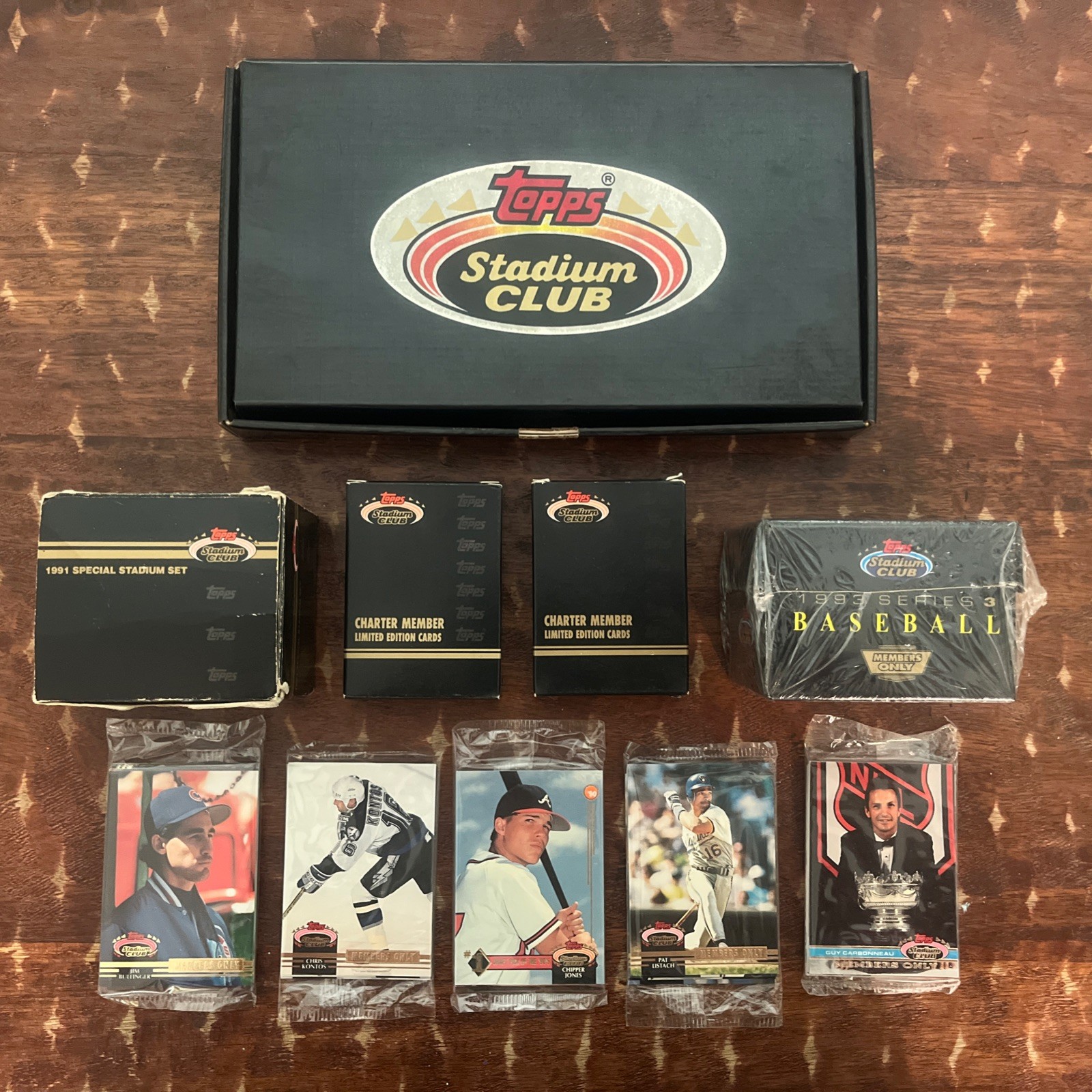 1991 Topps Stadium Club Charter Members Set  w/ 9 Members only Boxes/Packs 91-93