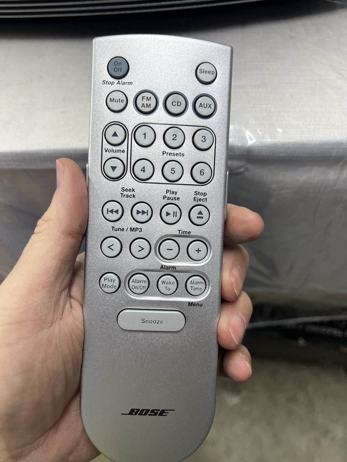 Bose Wave Music System Clock Radio CD/AM FM Silver Remote Control Read See Pics