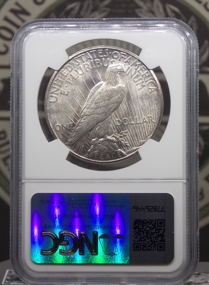 1925 "S" Peace SILVER Dollar $1 NGC MS62 CAC #021 Unc Uncirculated ECC&C, Inc.