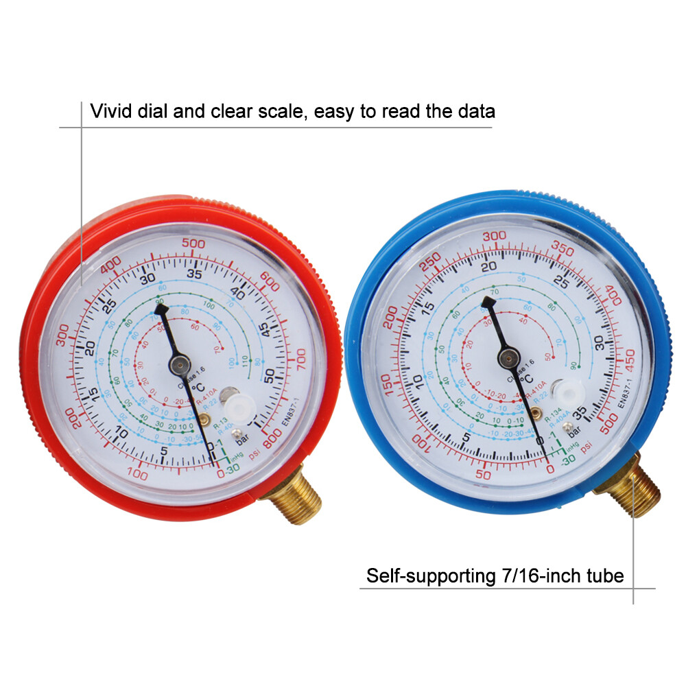 2 Air Conditioner HVAC AC A/C Refrigerant Low&High Pressure Gauge PSI KPA Tools