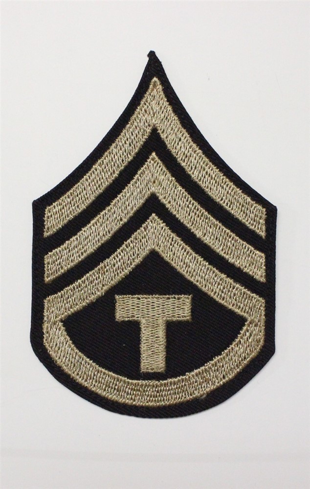 Army Chevron 2027: Tech 3rd Grade (Staff Sergeant), single - WWII era, on twill