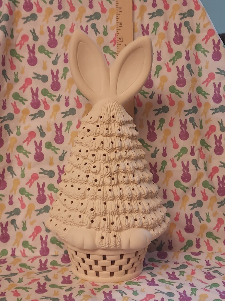 Ceramic Bisque~ Ready to Paint~Easter Bunny Tree ~ lighting included