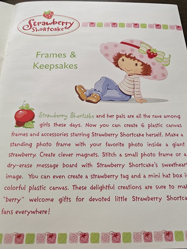 Strawberry Shortcake Frames & Keepsakes Booklet Plastic Canvas Craft Patterns