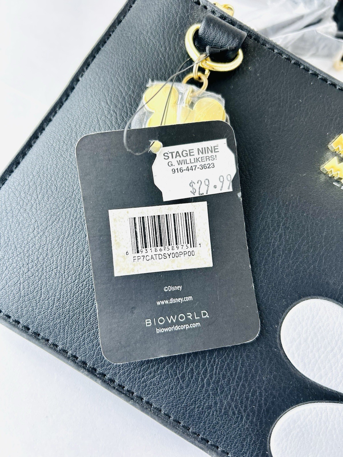 Bioworld Mickey Mouse Glove Hand Belt Bag Purse 90 Years Of Mickey NEW With Tags