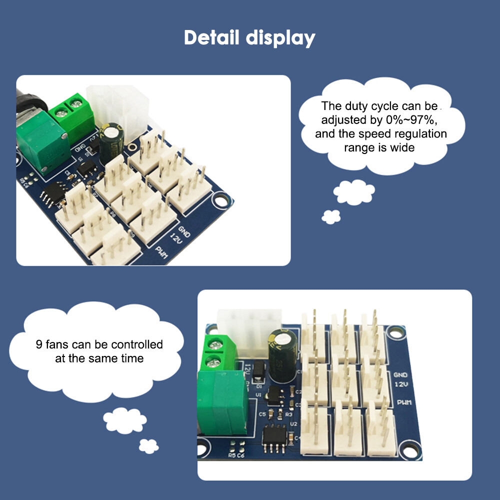 PWM Motor Speed Regulation Controller 12V Computer Chassis Fan Multi Channel
