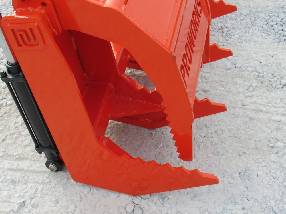 60" Dual Tine Root Rake Clam Grapple Attachment Fits Universal Quick Attach