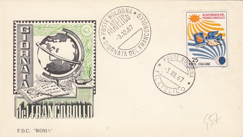 3/12/1967 2 FDC FIRST DAY "9^ STAMP DAY" (L457)