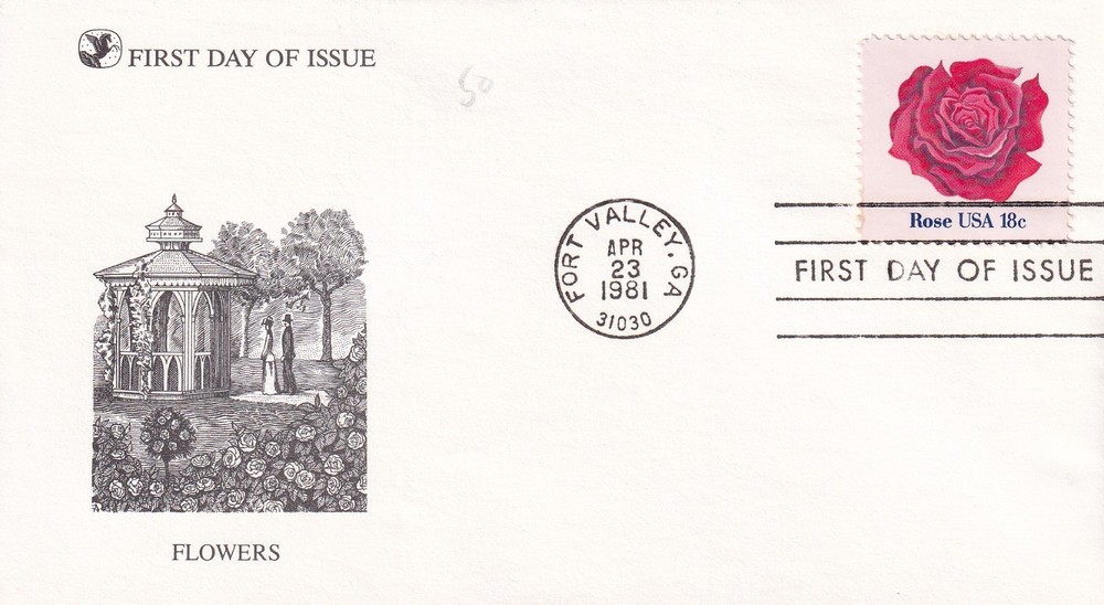 STAMP US SCOTT 1876 "Flowers - Rose" 18 CENT 1981 FDC - N