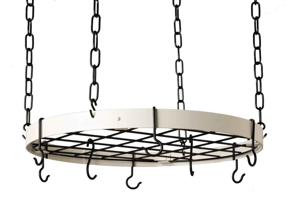 Rogar Round Pot Rack with Grid Classic White / Black