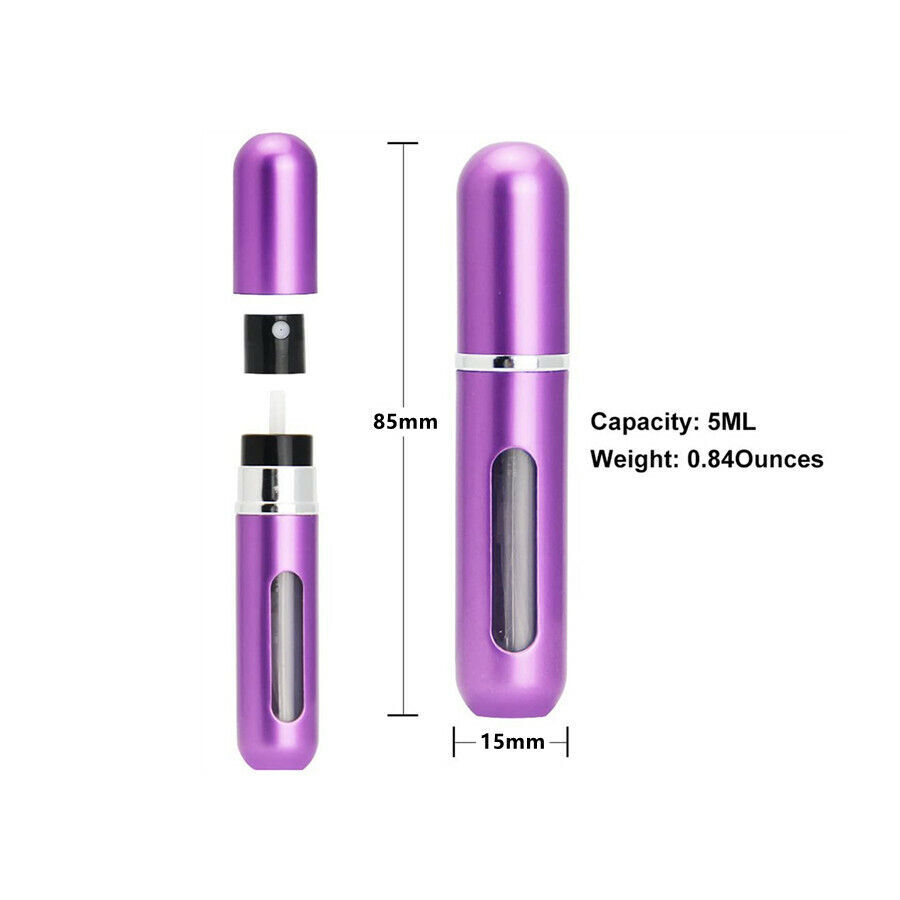 (5ml) Mini Refillable Travel Portable Perfume Atomizer Bottle Spray Pump Case