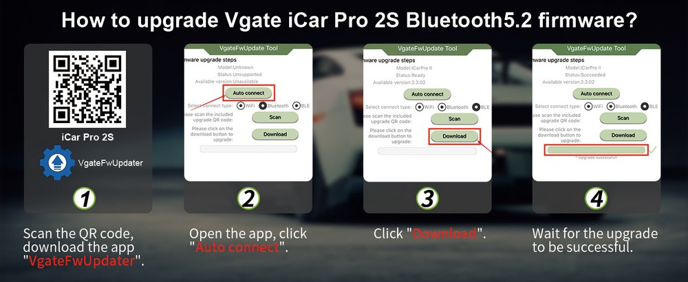 Vgate iCar Pro 2S OBD2 Scanner Bluetooth Car Code Reader for iphone & Android/PC
