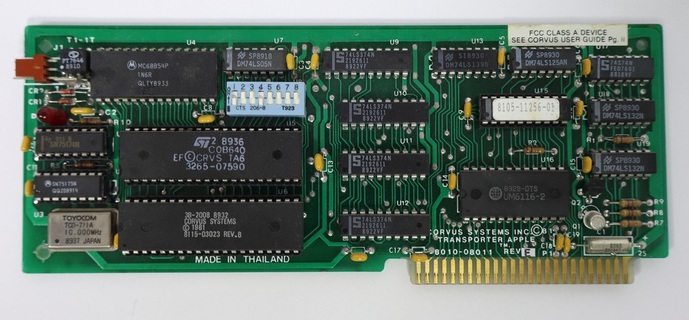 Corvus Systems Transporter Card for Apple II Computers - Untested
