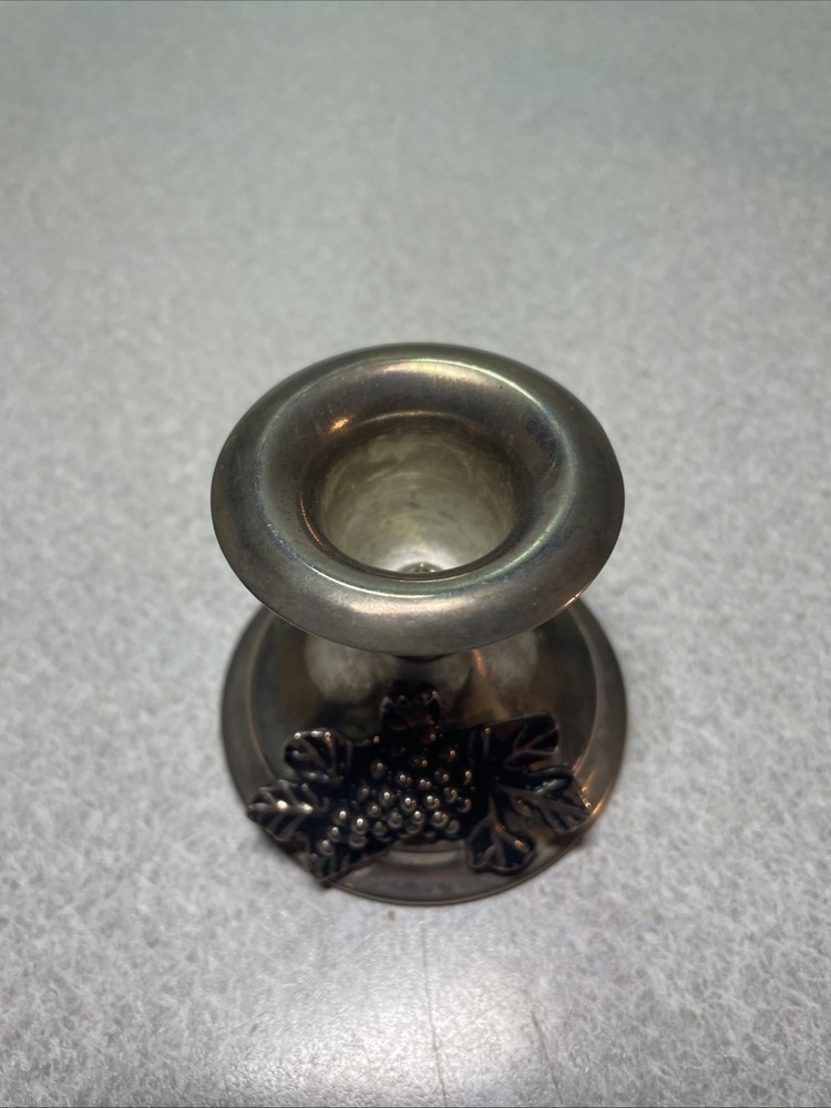 2 Leura Interiors Solid Brass Silver Plated Candle Holders, Grapes - Australia