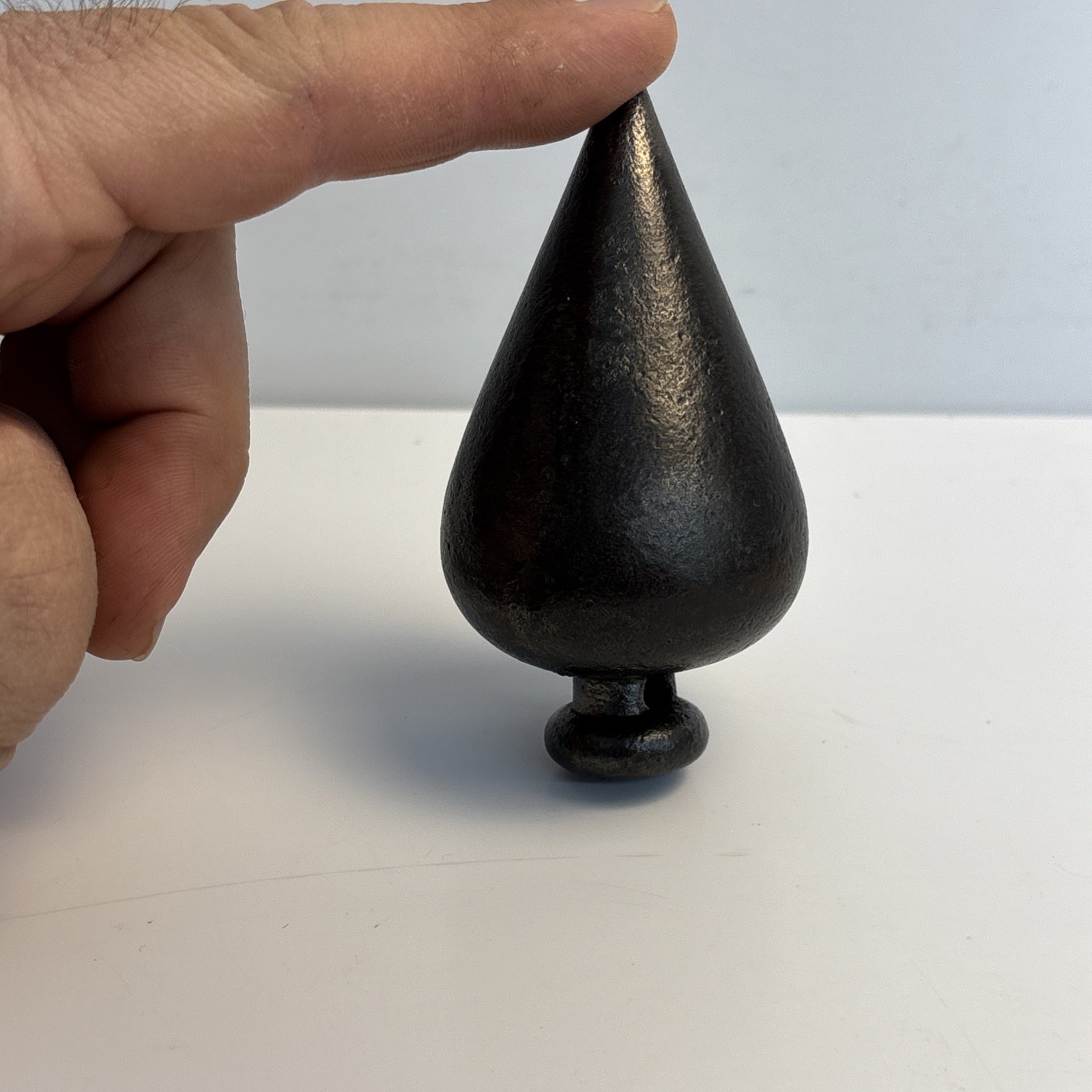 Antique Large Iron Plumb Bob 1 Lb 2 Oz 3 1/2 Inch Masonry Tool