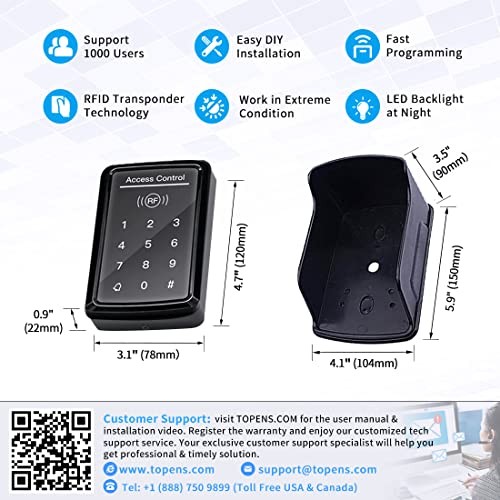 TC175P Touch Panel Wired Keypad Universal Keyless Entry Keypad DC 12V 24V for