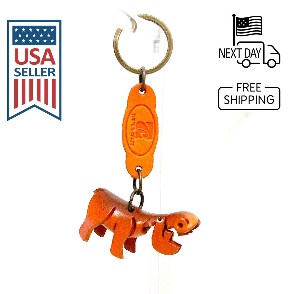 Hippo Handmade Leather Keyring