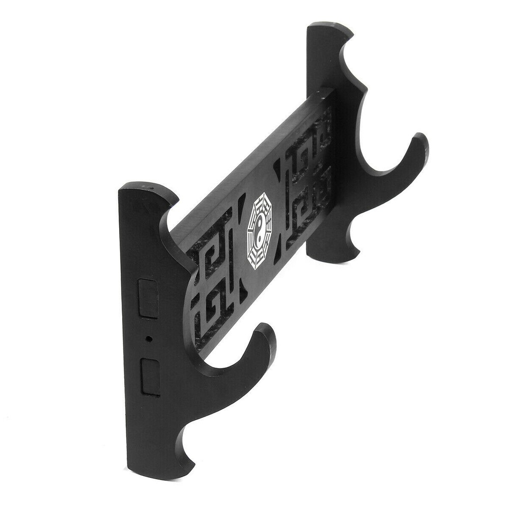 Japanese Samurai Sword Katana Holder Stand Wall Mount Rack Taichi Pattern Hot