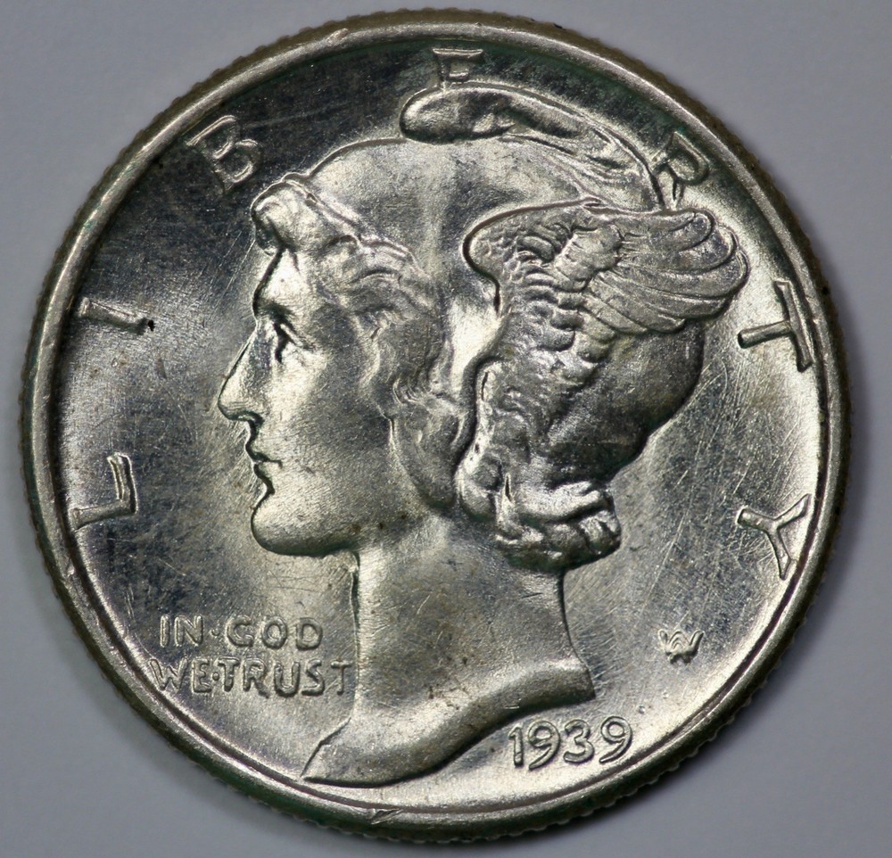 1939 Mercury 10c Silver Dime UNC