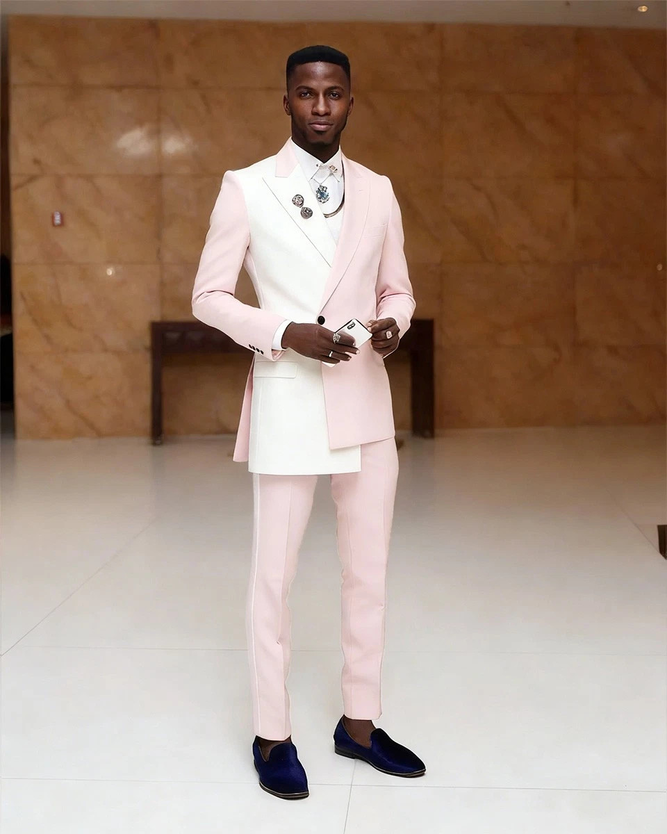 Men's Mixed color Suits Slim Fit for Wedding Business Party Jacket Pant 2 Pieces