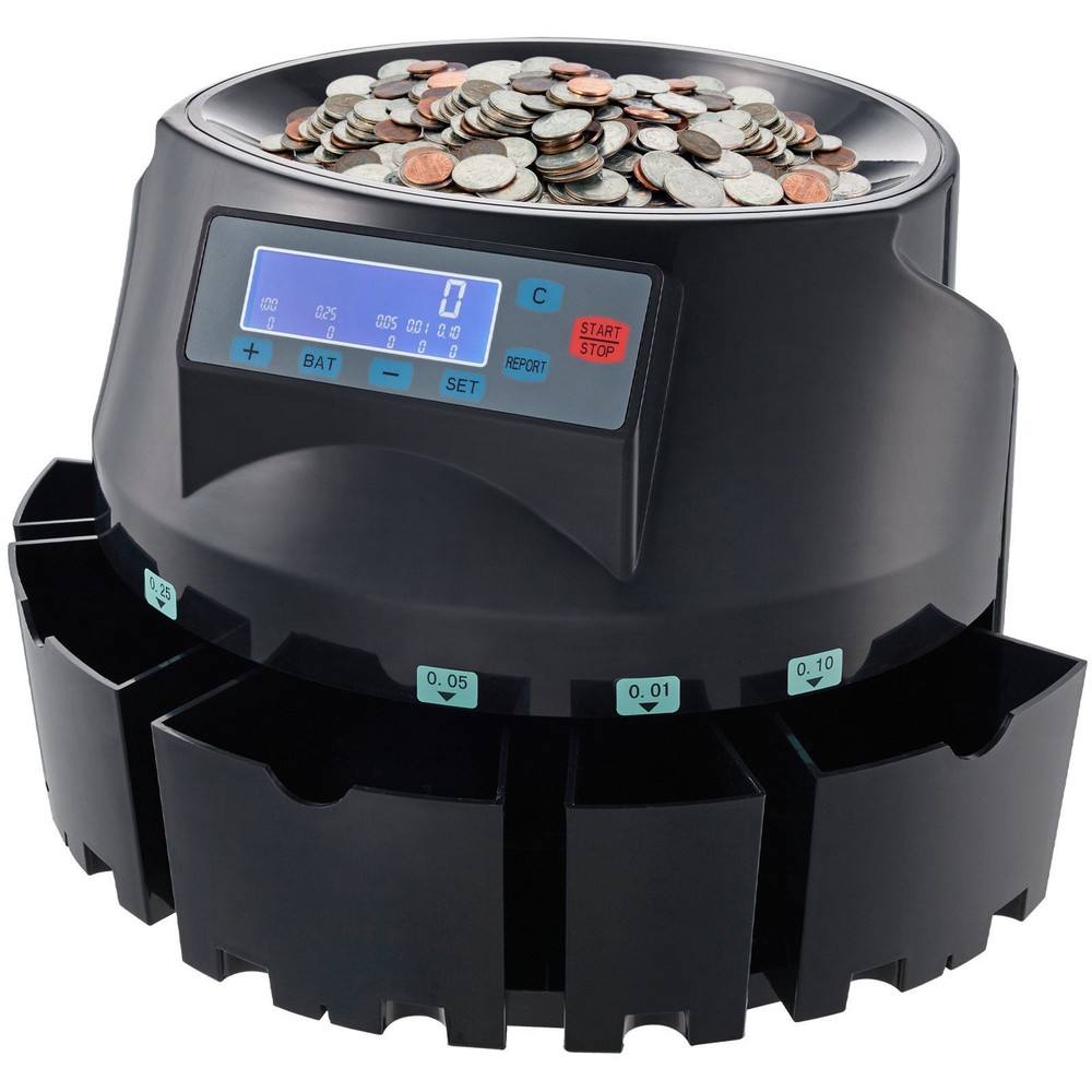 Rapid Coin Sorting Device 300 Coins/min 2000 Storage with LCD