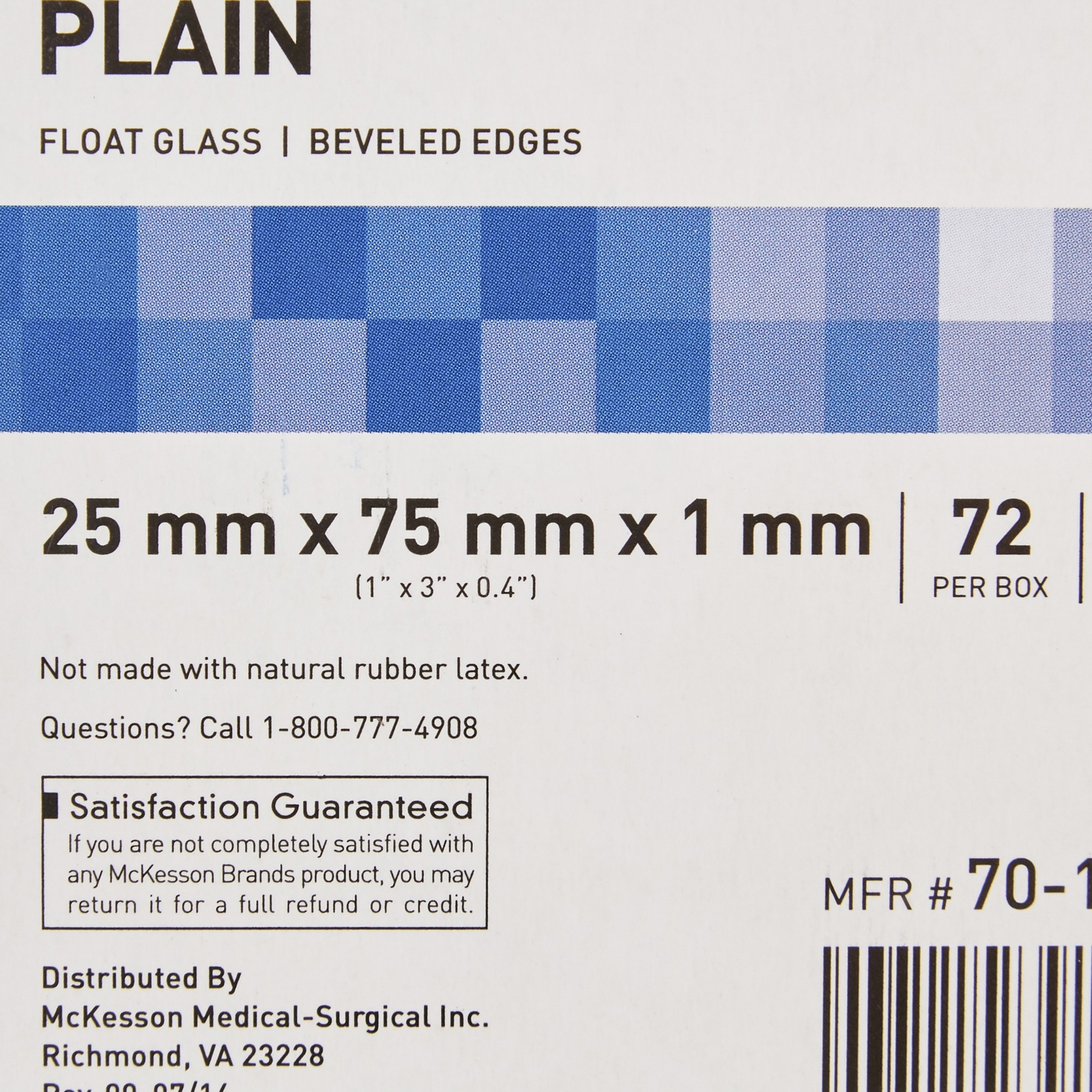 McKesson Glass Microscope Slides 25 X 75 X 1 mm Plain 72 pcs